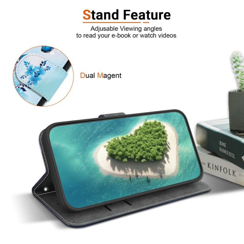 Skyddsfodral Xiaomi Redmi Note 15 5g Blå Fjärilar