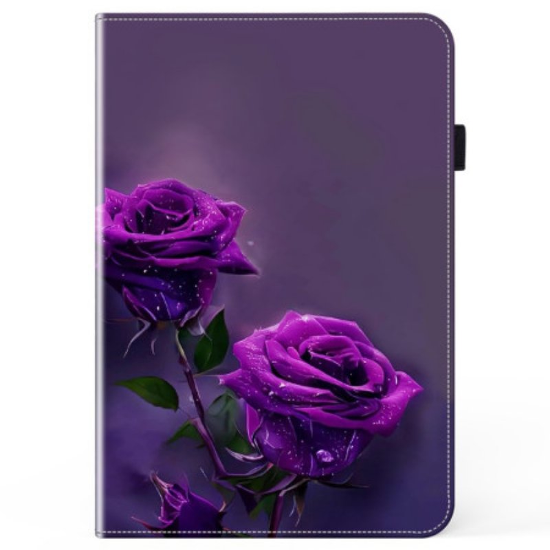 Case iPad (2025) Telefonfodral Lila Rosor