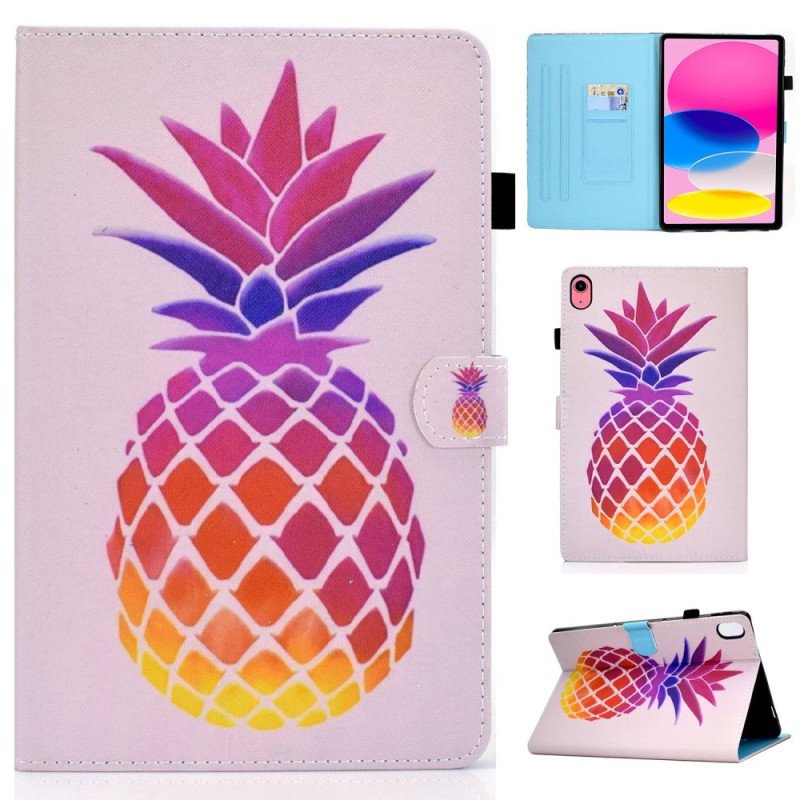 Fodral iPad (2025) Färgglad Ananas