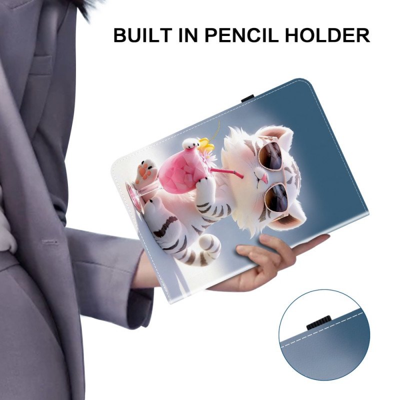 Fodral iPad (2025) Tecknad Tiger