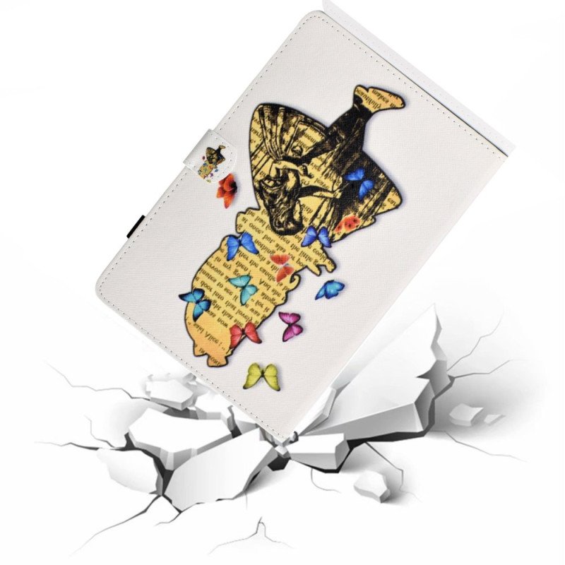 Läderskal Fodral iPad (2025) Fjärilsflicka