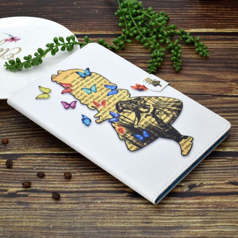 Läderskal Fodral iPad (2025) Fjärilsflicka