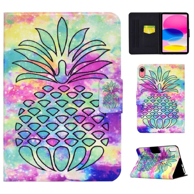 Läderskal Fodral iPad (2025) Grafisk Ananas