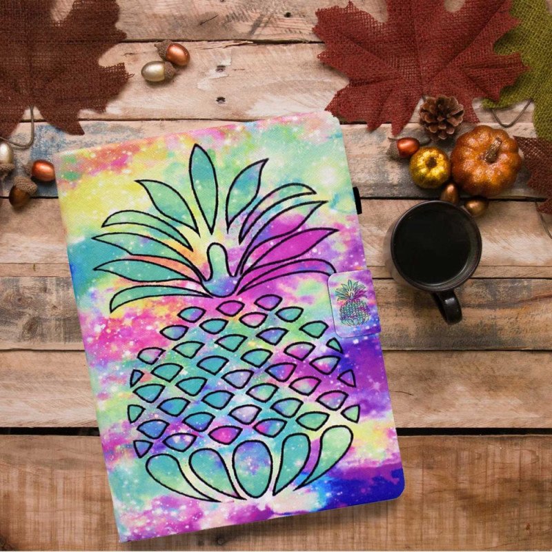 Läderskal Fodral iPad (2025) Grafisk Ananas