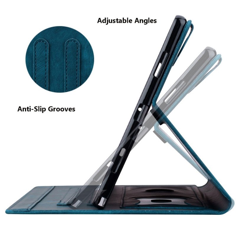 Läderskal Fodral iPad (2025) Körsbärsblom Och Katter