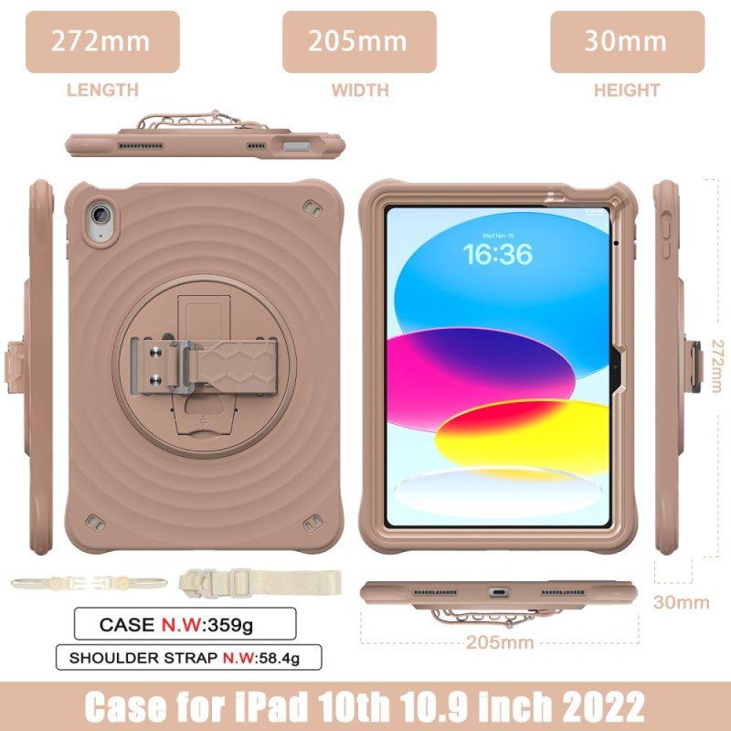 Skal För iPad (2025) 360-graders Roterande Stativ Och Axelrem