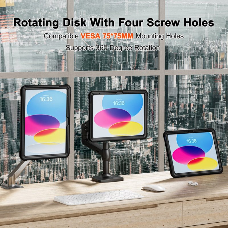 Skal För iPad (2025) Integrerat Justerbart Stativ