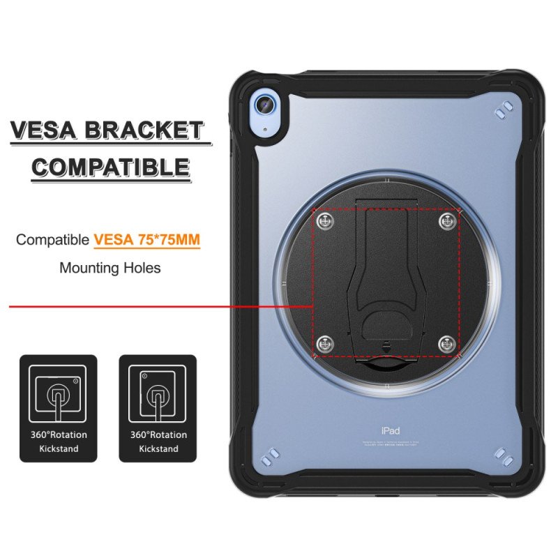 Skal För iPad (2025) Integrerat Justerbart Stativ