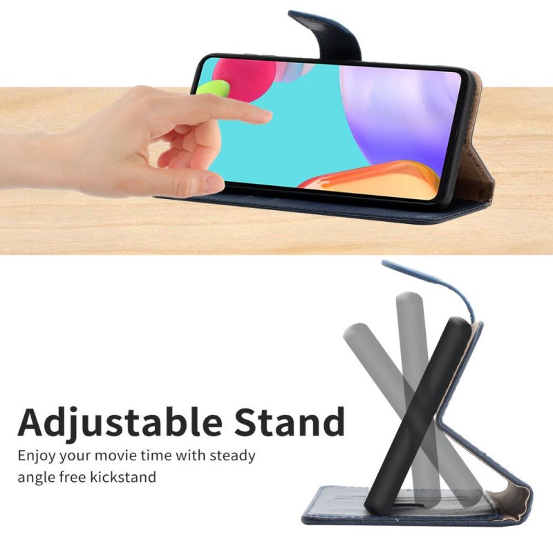 Folio-fodral Samsung Galaxy A13 5G / A04s Äkta Nappaläder