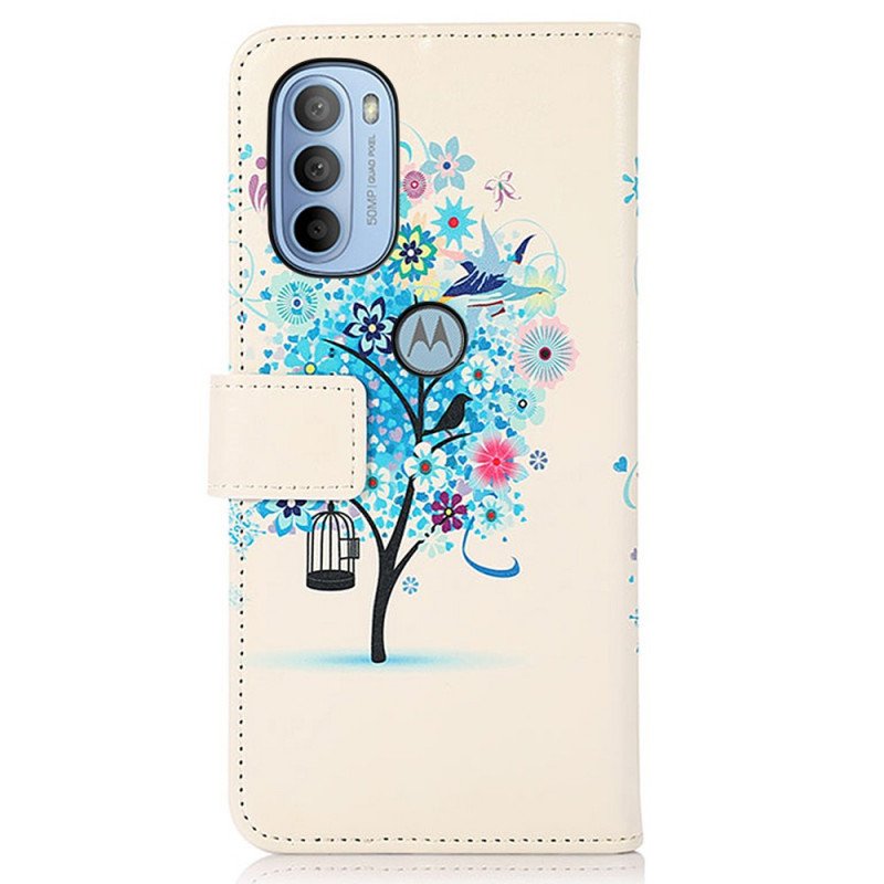 Fodral Moto G41 / G31 Blommande Träd