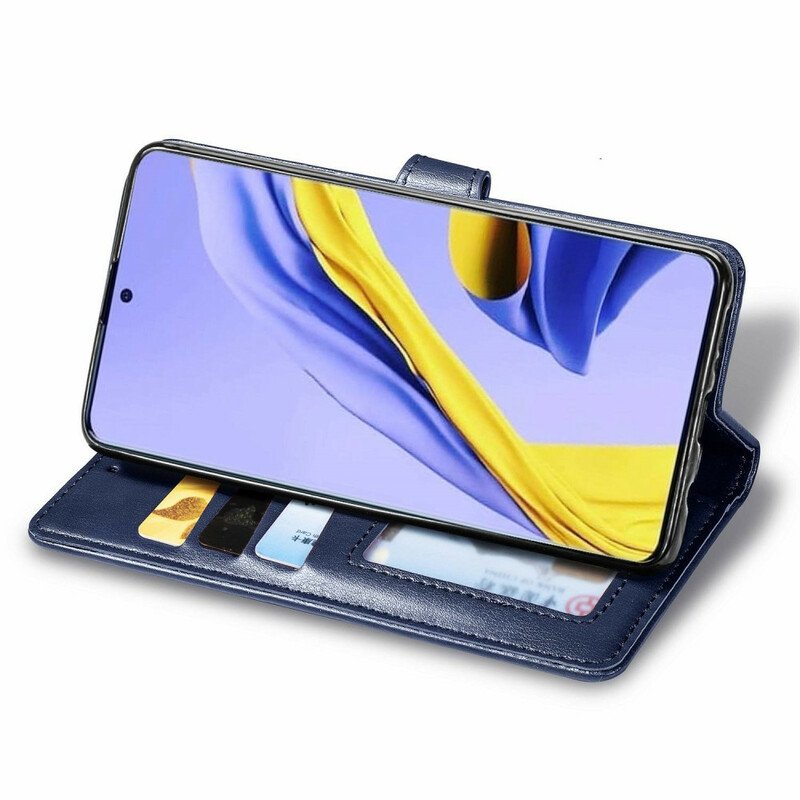 Fodral Samsung Galaxy A51 Imiterat Läder Och Vintagelås