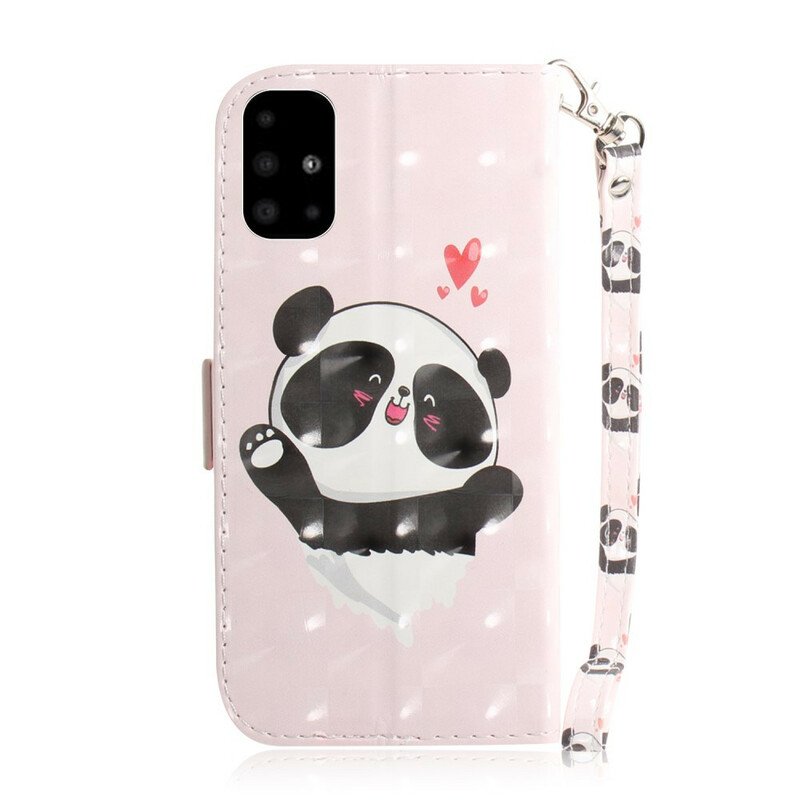 Fodral Samsung Galaxy A51 Med Kedjar Panda Love Med Snodd