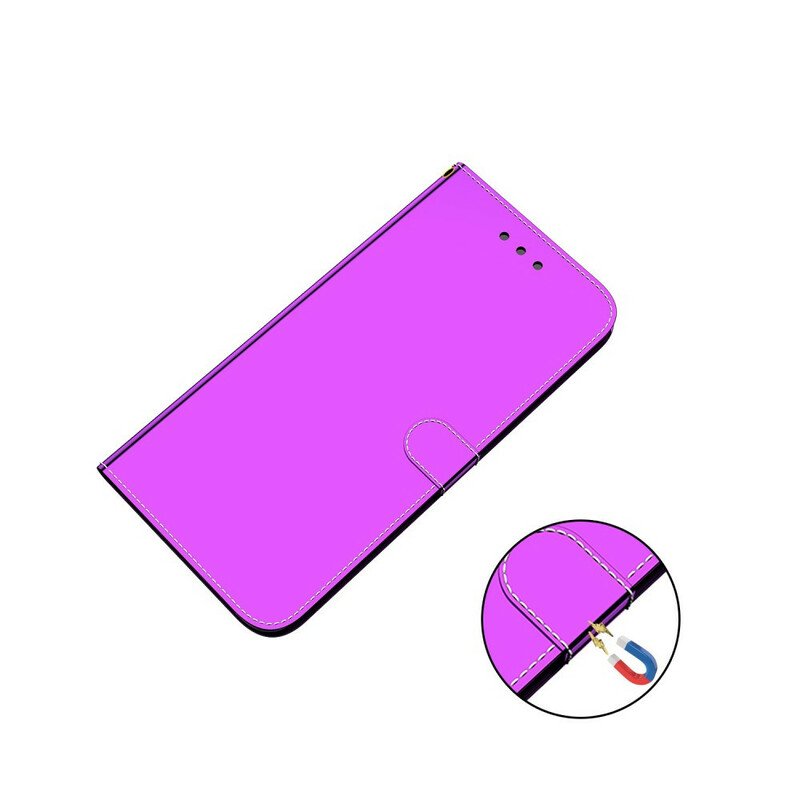Fodral Samsung Galaxy A51 Spegelskydd I Konstläder