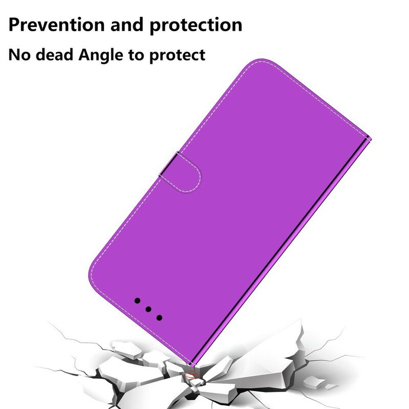 Fodral Samsung Galaxy A51 Spegelskydd I Konstläder