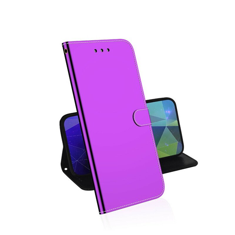 Fodral Samsung Galaxy A51 Spegelskydd I Konstläder