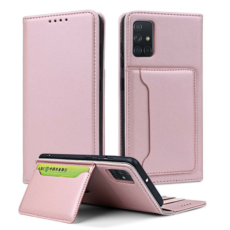Folio-fodral Samsung Galaxy A51 Läderfodral Stativ För Korthållare