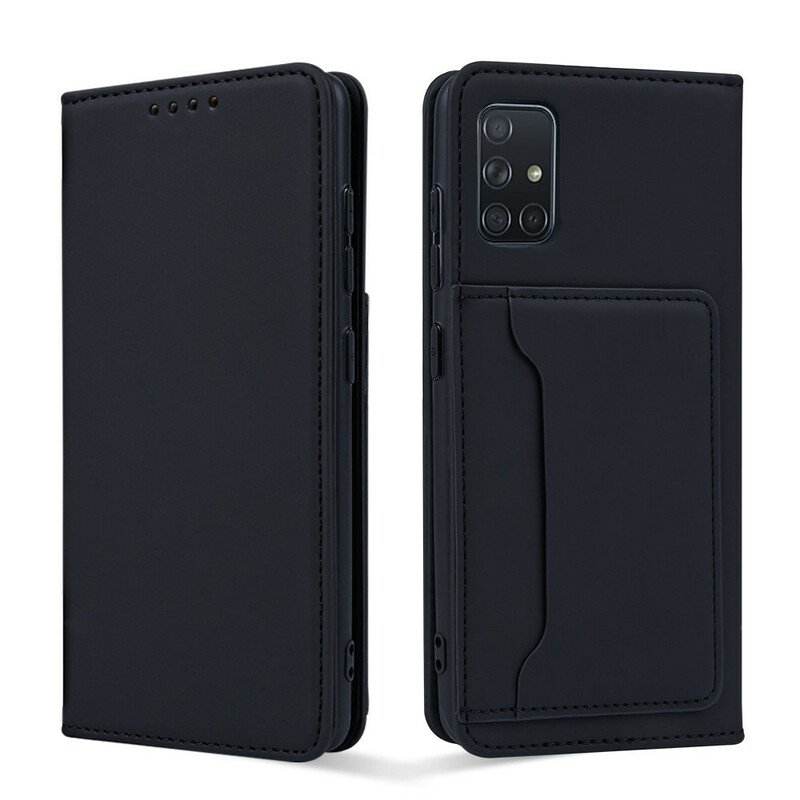 Folio-fodral Samsung Galaxy A51 Läderfodral Stativ För Korthållare